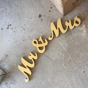 Mr. and Mrs. gold letters